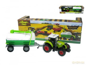 Traktor z przyczepą 37 cm światło, dźwięk napęd na koła zamachowe HIPO