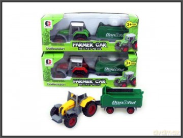 Traktorek z przyczepą 12 cm w pudełku HIPO
