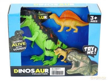 Dinozaury 3 sztuki w pudełku [FIGURKA]