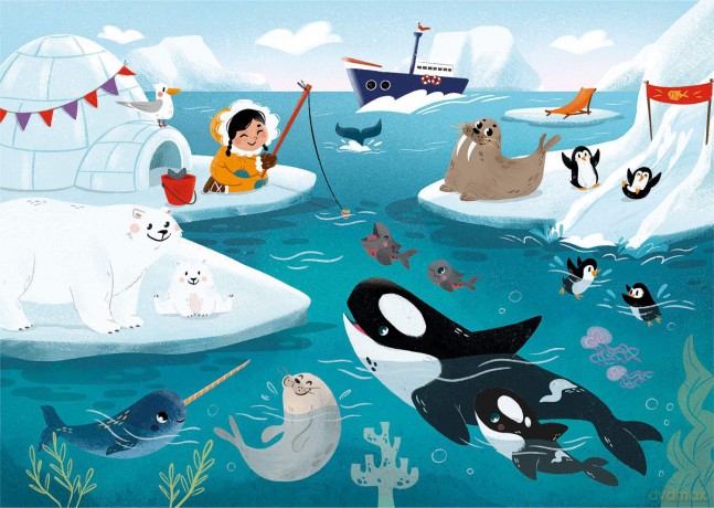 CLEMENTONI 2x20 + 2x60 el. Seaworld Wodny świat [PUZZLE]