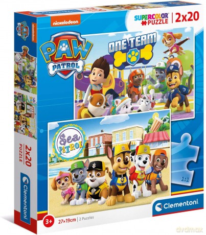 CLEMENTONI 2x20 el. PAW PATROL / Psi Patrol [PUZZLE]