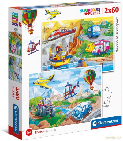 CLEMENTONI 2x60 el. Środki transportu [PUZZLE]