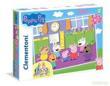 CLEMENTONI 40 el. podłogowe Świnka Peppa [PUZZLE]