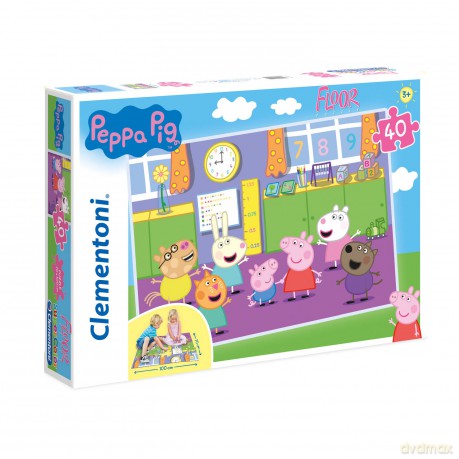 CLEMENTONI 40 el. podłogowe Świnka Peppa [PUZZLE]
