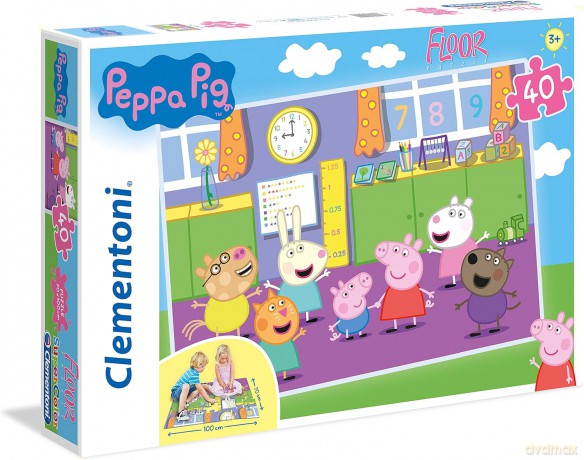 CLEMENTONI 40 el. podłogowe Świnka Peppa [PUZZLE]
