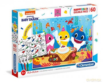 CLEMENTONI 60 el. Double Face Baby Shark [PUZZLE]