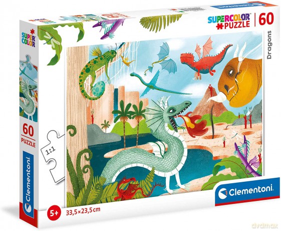 CLEMENTONI 60 el. Dragons Smoki [PUZZLE]