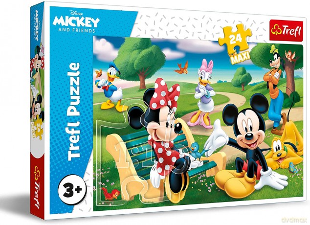 TREFL 24 el. Maxi Myszka Miki w gronie przyjaciół [PUZZLE]