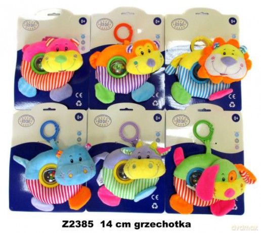 Zwierzęta 6 wzorów grzechotka