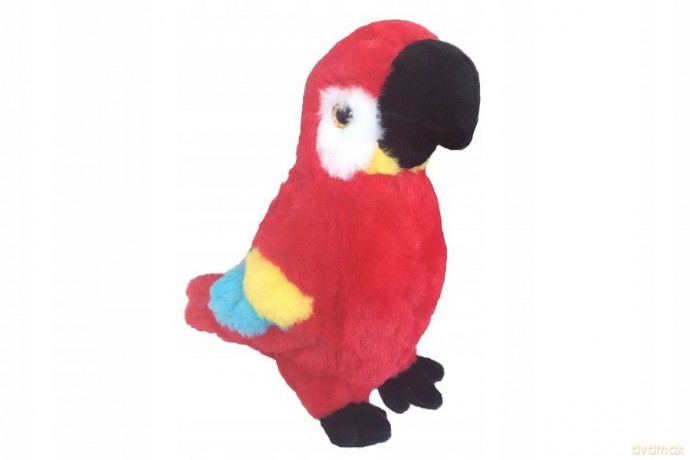 Papuga Ara czerwona z dźwiękiem 28 cm BEPPE