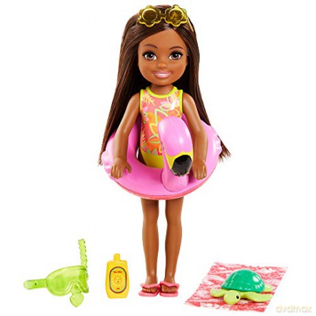 Barbie Dreamhouse Adventures Chelsea Wakacyjna lalka + akcesoria Brązowe włosy MATTEL