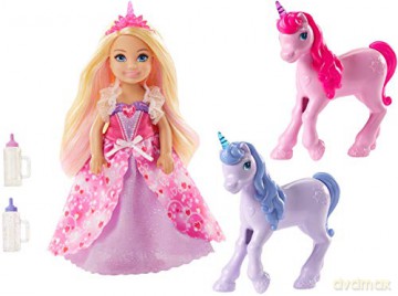Barbie Lalka Chelsea Księżniczka i jednorożce MATTEL