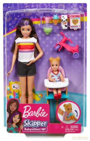 Barbie Lalka Skipper Opiekunka zestaw Czas karmienia MATTEL