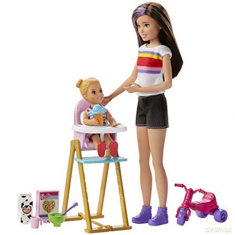 Barbie Lalka Skipper Opiekunka zestaw Czas karmienia MATTEL