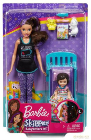 Barbie Lalka Skipper Opiekunka zestaw Czas na sen MATTEL