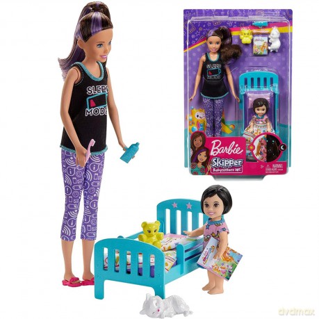 Barbie Lalka Skipper Opiekunka zestaw Czas na sen MATTEL