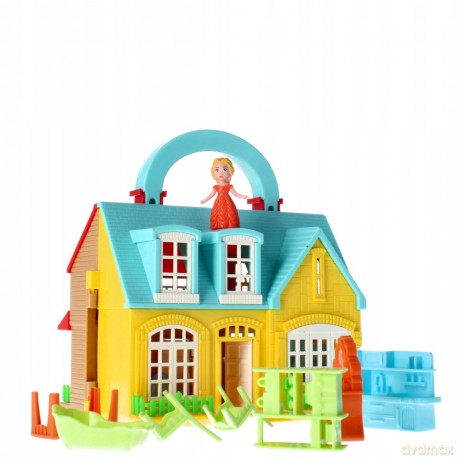 Domek dla lalek + akcesoria 37x25x8 cm