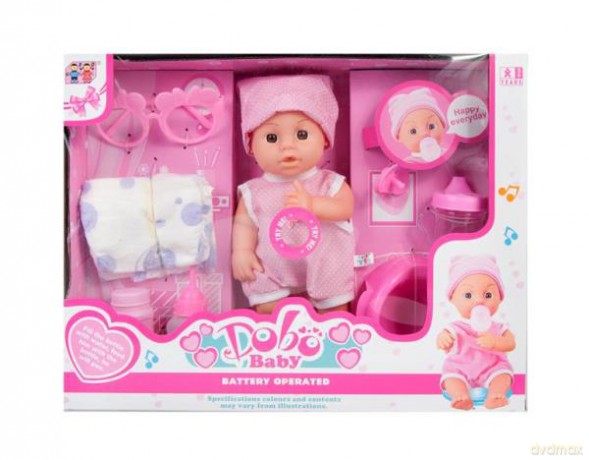 Lalka bobas na baterie 32 cm + akcesoria 39x29x10 cm