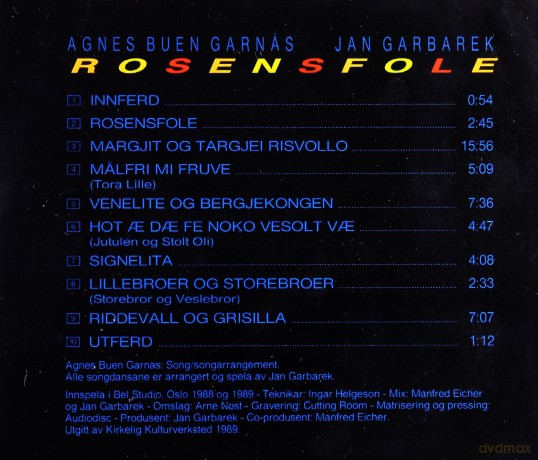 Jan Garbarek, Agnes Buen Garnas: Rosensfole [CD]