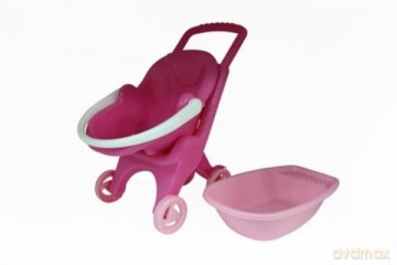 Polesie wózek plastikowy Taczka Pink Line 3x1 w siatce