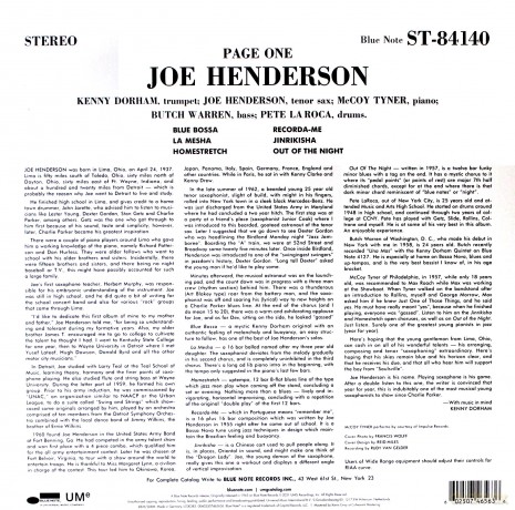 Joe Henderson: Page One [Winyl]