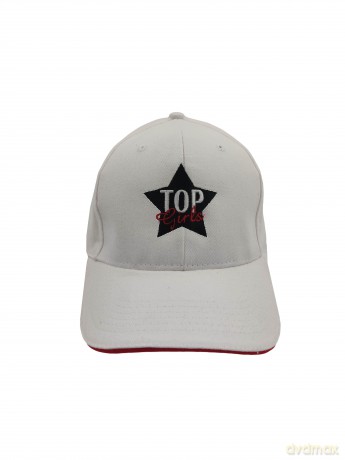 Czapka z daszkiem - Logo Top Girls - kolor biały