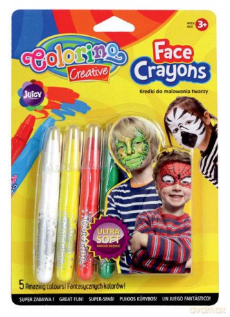 Kredki do malowania twarzy 5 szt. na blistrze Standard Colorino Kids