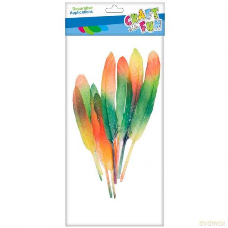 CF Ozdoba dekoracyjna Piórka tęczowe 10-15 cm 8 szt./op