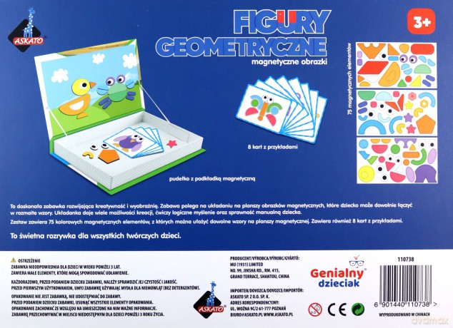 Układanka magnetyczna figury geometryczne