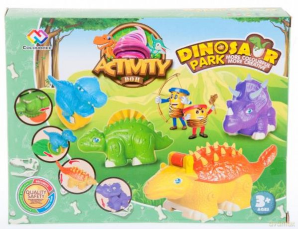 Masa plastyczna dinozaury + akcesoria 24x18x6 cm