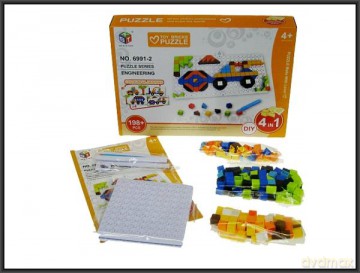 Układanka puzzle Pojazdy 4w1 198 części