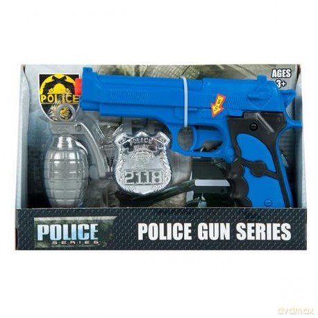 Pistolet na baterie + akcesoria policja 27x17x5 cm