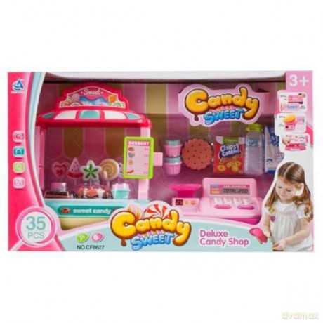 Cukiernia na baterie + kasa + akcesoria 47x28x18 cm