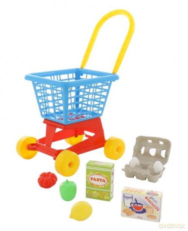 Polesie Wózek "Supermarket" + zestaw zakupowy w siatce