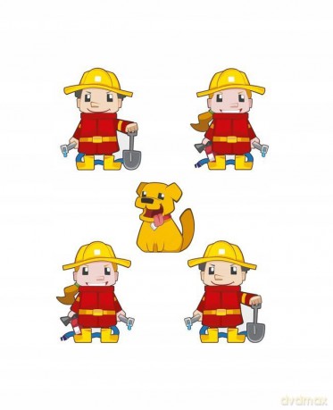 Klocki Wafle mini - Strażak duży Marioinex [KLOCKI]