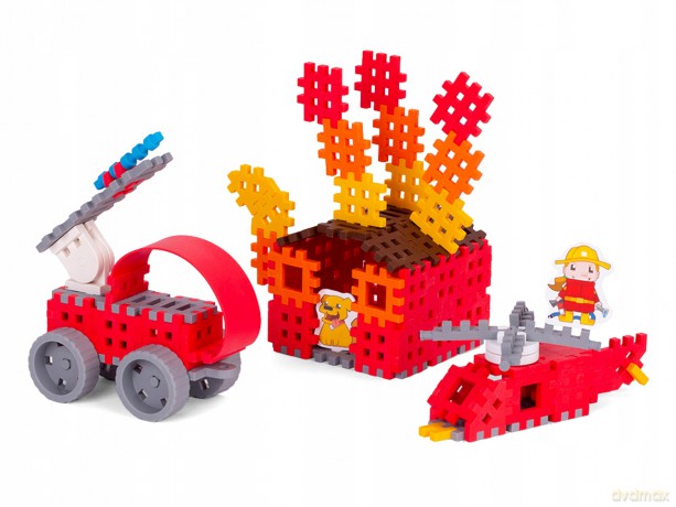 Klocki Wafle mini - Strażak średni Marioinex [KLOCKI]