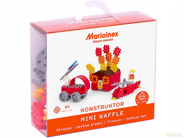 Klocki Wafle mini - Strażak średni Marioinex [KLOCKI]