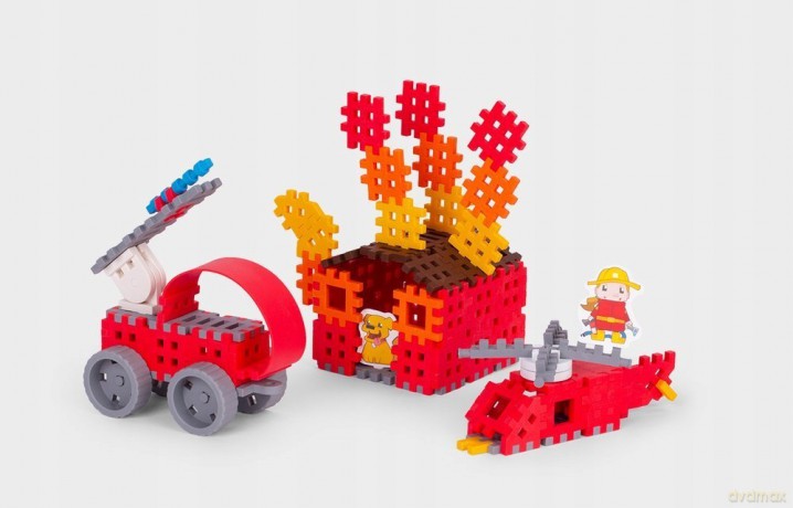 Klocki Wafle mini - Strażak średni Marioinex [KLOCKI]