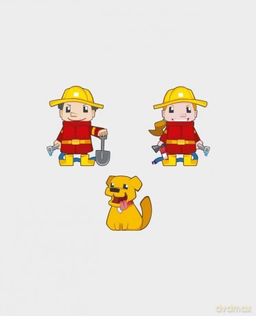 Klocki Wafle mini - Strażak średni Marioinex [KLOCKI]