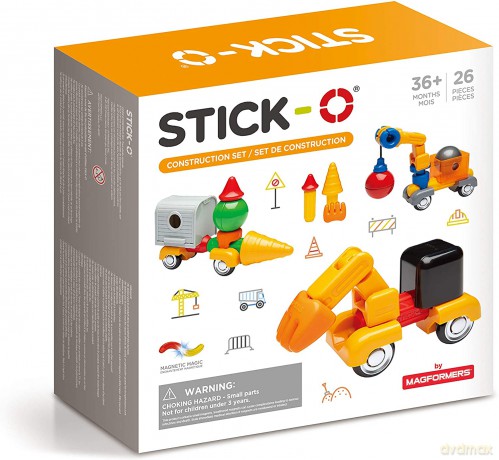 MAGFORMERS Klocki magnetyczne Stick-O zestaw konstrukcyjny 26 el. [KLOCKI]