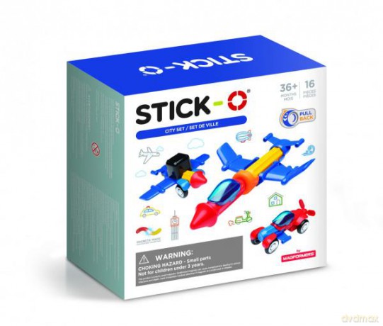 MAGFORMERS Klocki magnetyczne Stick-O zestaw miejski 16 el. [KLOCKI]