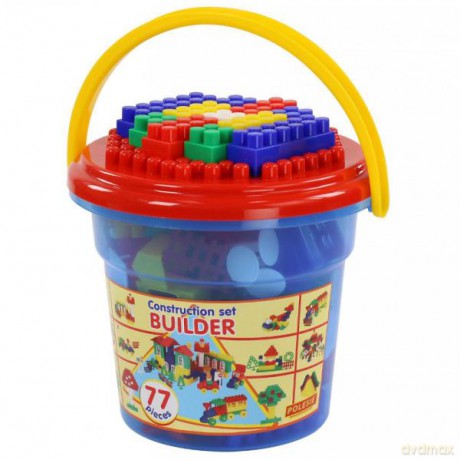 Polesie Klocki "Budowniczy" - 77 el. w wiaderku "Maxi" z pokrywą [KLOCKI]