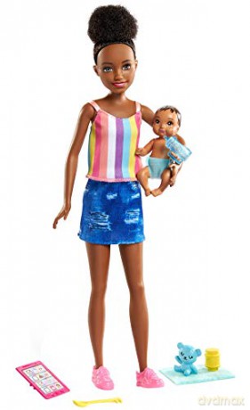 Barbie Opiekunka Lalka + Bobas + Akcesoria