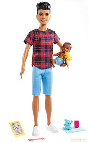 Barbie Opiekunka Lalka + Bobas + Akcesoria