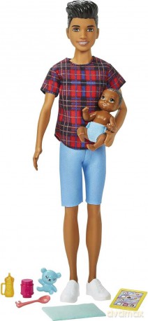 Barbie Opiekunka Lalka + Bobas + Akcesoria