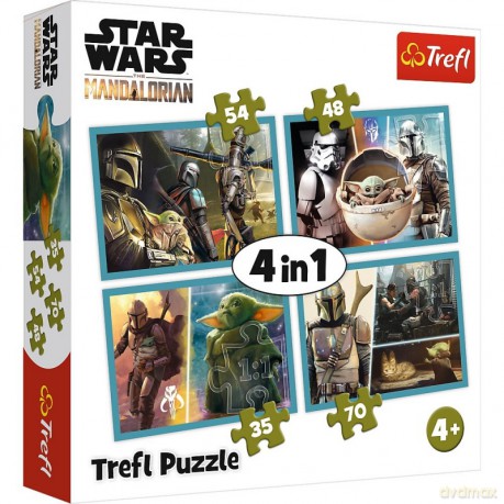 TREFL 4w1 Mandalorian i jego świat Star Wars [PUZZLE]