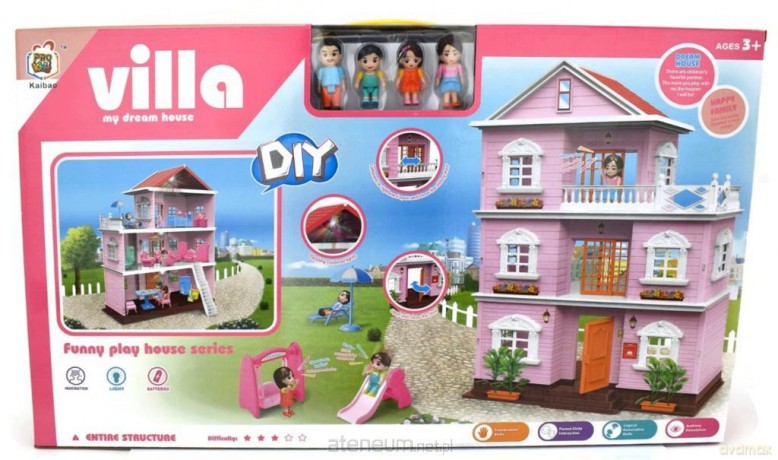 Domek Villa 3 piętra z lalkami