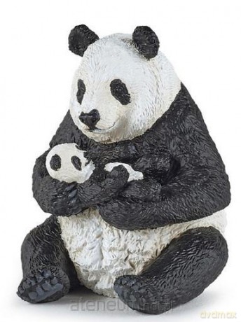 Panda z młodym siedząca [FIGURKA]