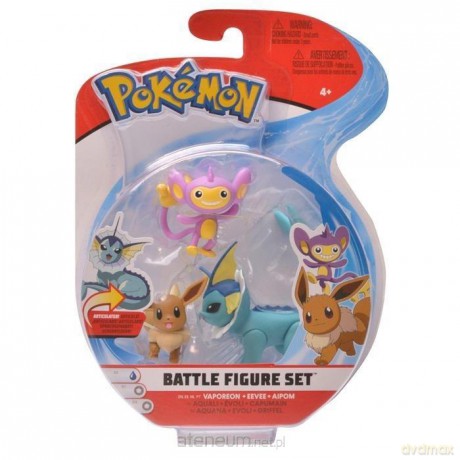Pokemon Battle Vaporeon + Eevee + Aipom [FIGURKA]