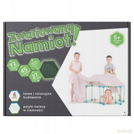 Zwariowany namiot zielono-niebieski świecący